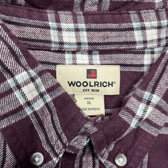 Woolrich Long Sleeve Button Down Mens Extra Large Plaid 100% Cotton Casual - Picture 5 of 10